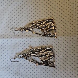 Vintage Silver Brutalist dangle Statement Earrings